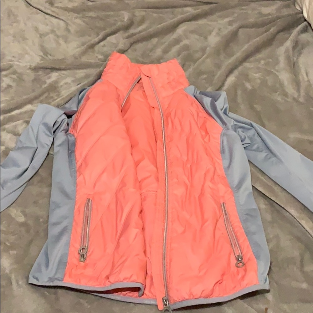 Peach and grey windbreaker
